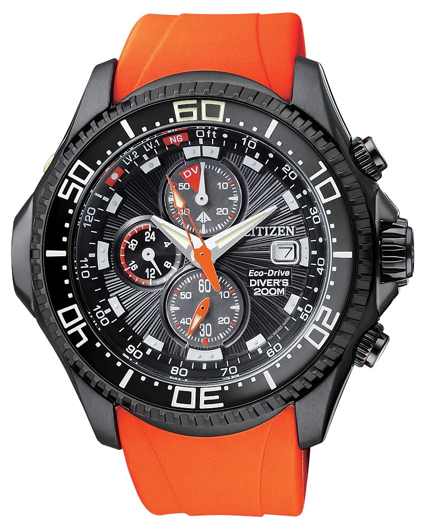 Promaster Depth Meter Black Dial Polyurethane Strap BJ2119-06E